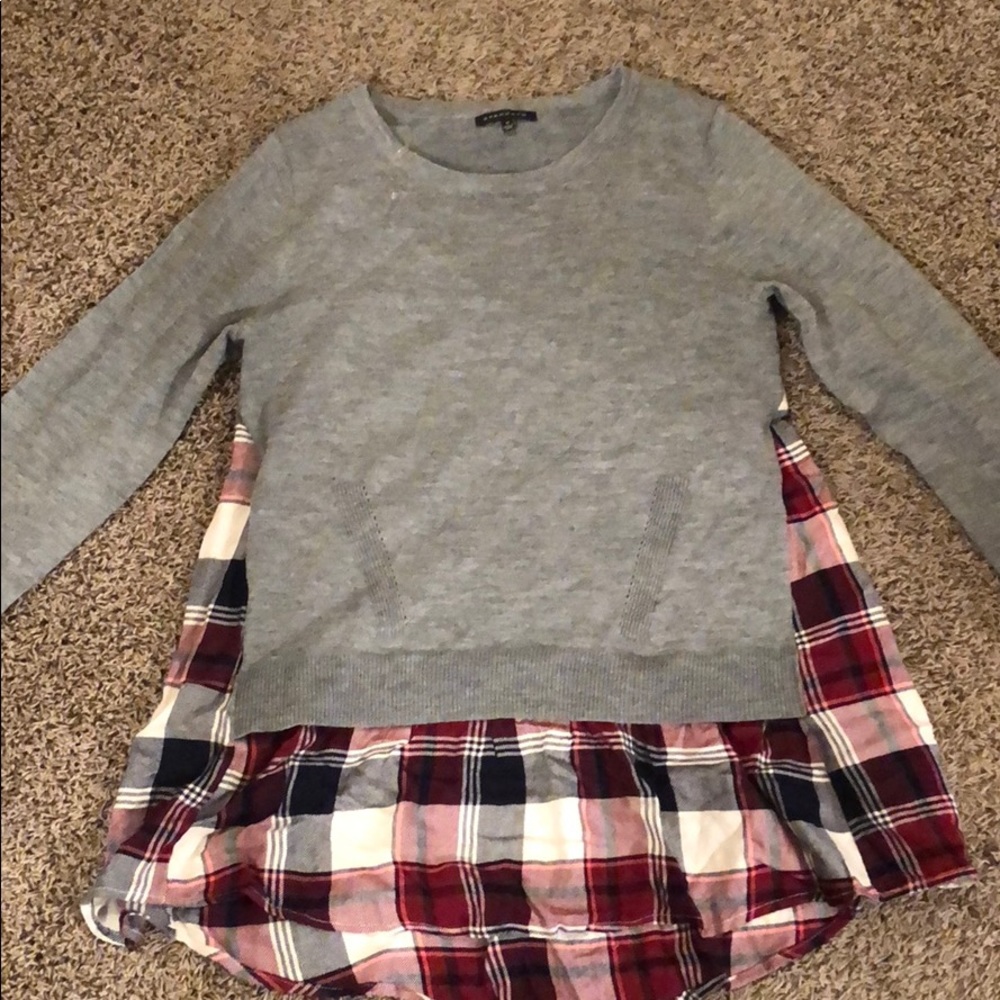 Grey and plaid sweater